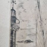 Herbert Lespinasse (1884-1972) - Engraving - The Departure of the Sailing Ship