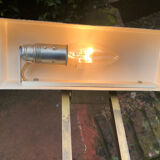 Bauhaus desk lamp gilded brass and teak