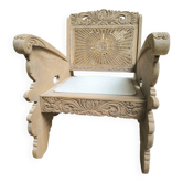 Colonial teak armchair from Ceylon