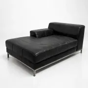 IKEA Kramfors black leather chaise longue