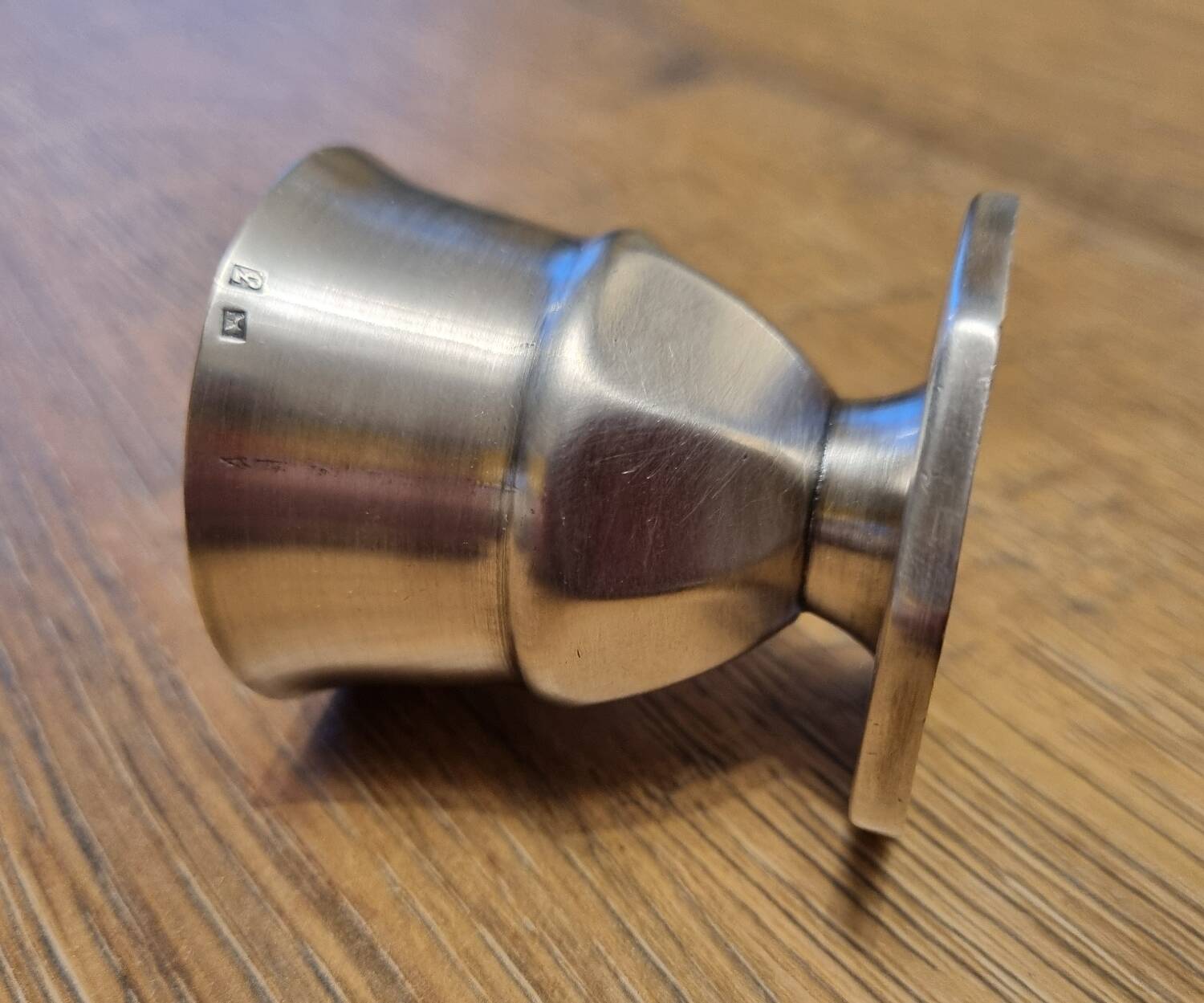 Solid silver egg cup with Lion hallmark.