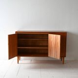 Scandinavian teak sideboard with drawers and hidden desk