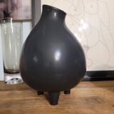 Black asymmetrical tripod vase