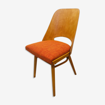 Orange Chair model 514 by Lubomir Hofmann for Ton 1960s