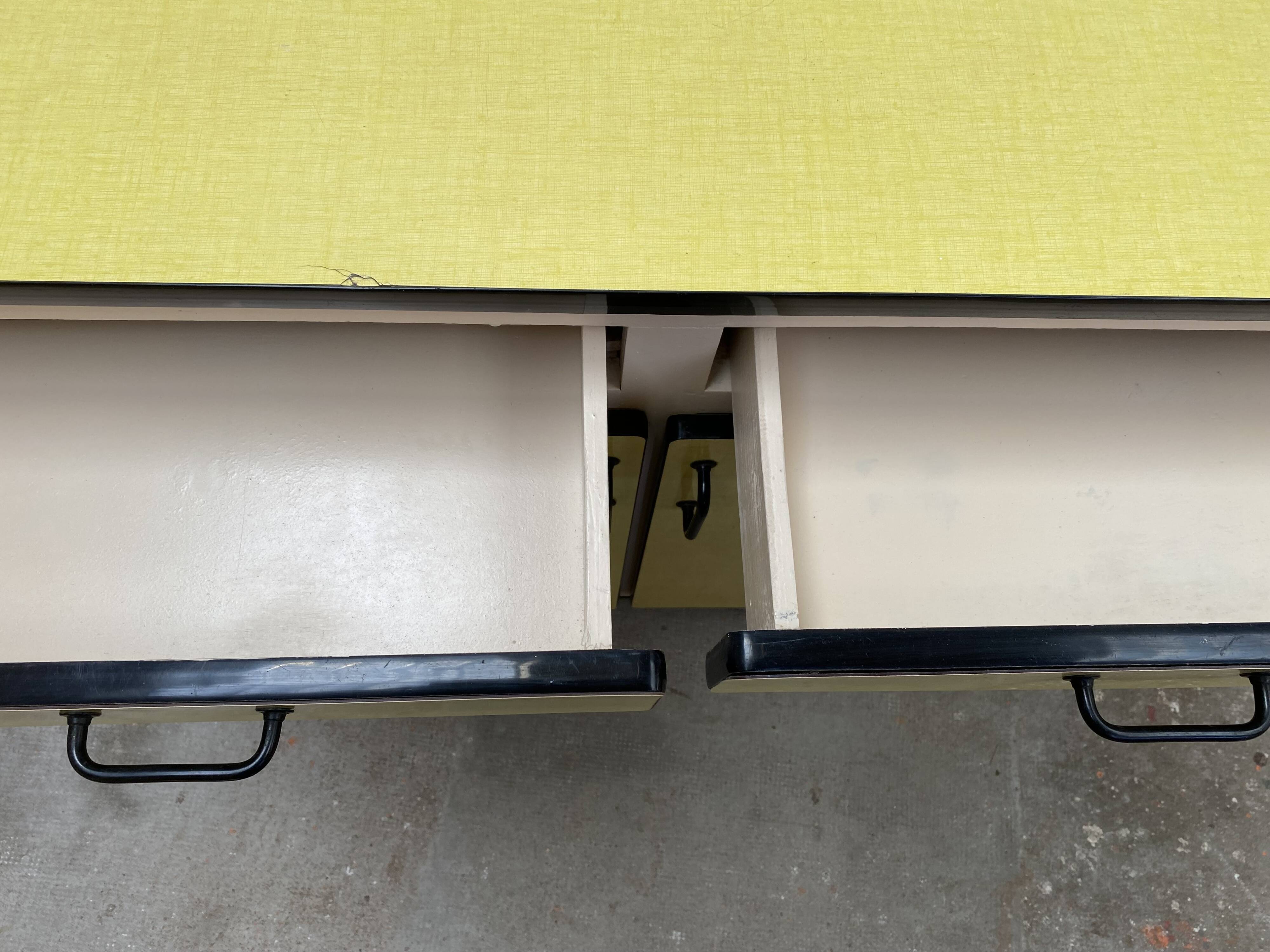Yellow formica sideboard