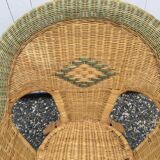Rattan and bamboo armchair