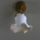 Antique wall light in white painted glass - metal support