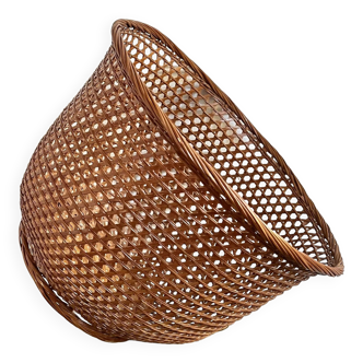 Wicker cane basket planter