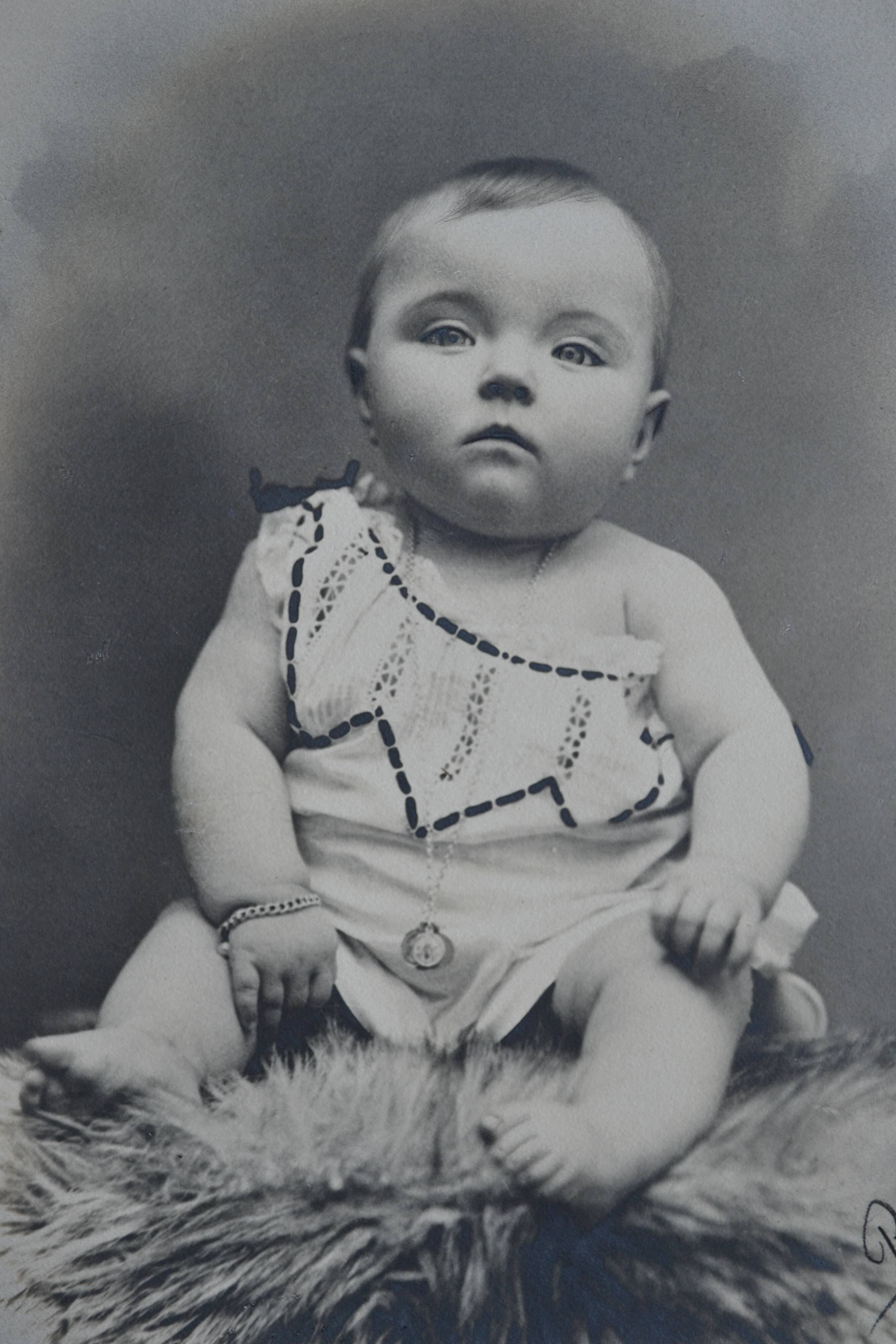 Old photo of a child baby