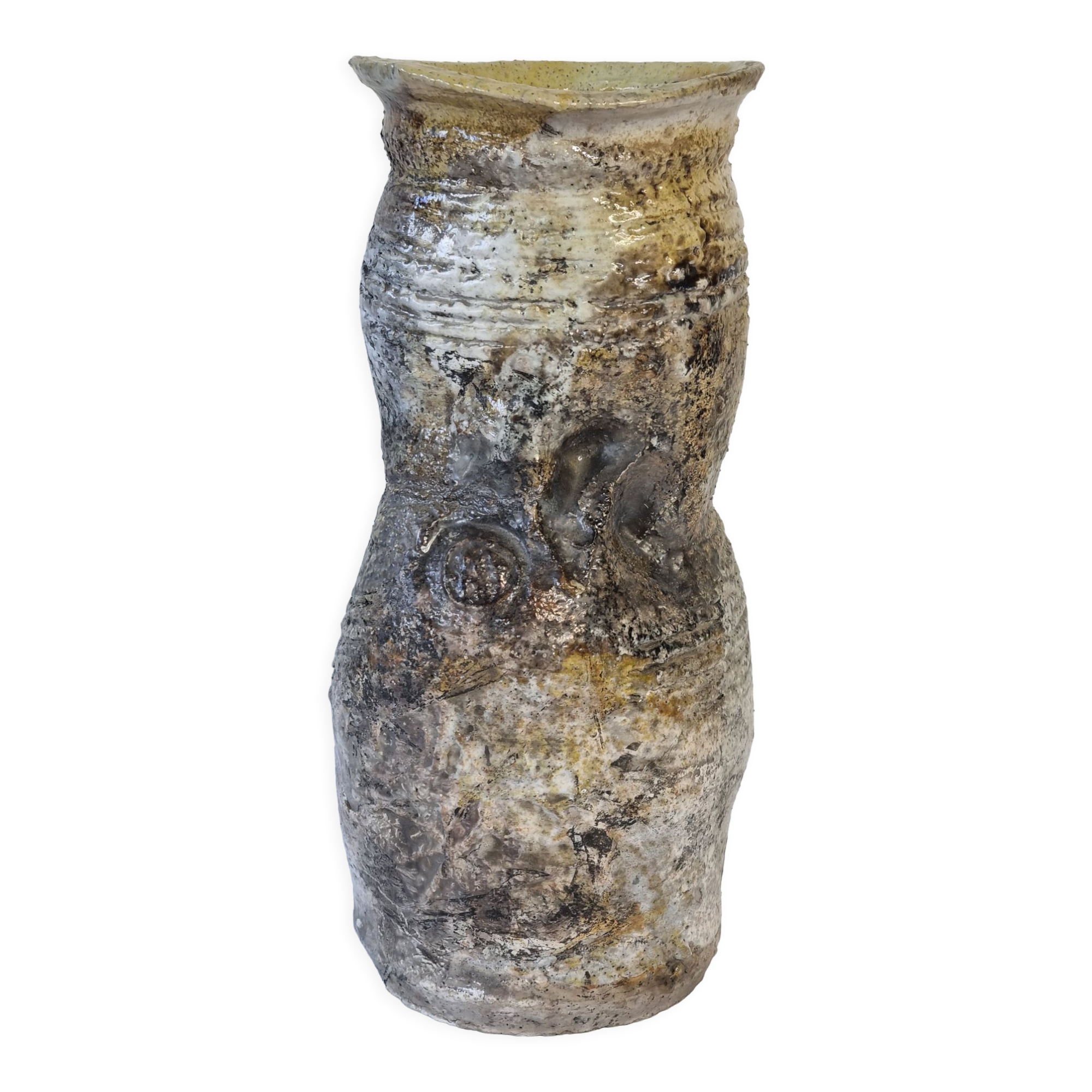 Enamelled ceramic roll vase