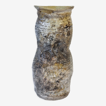 Enamelled ceramic roll vase
