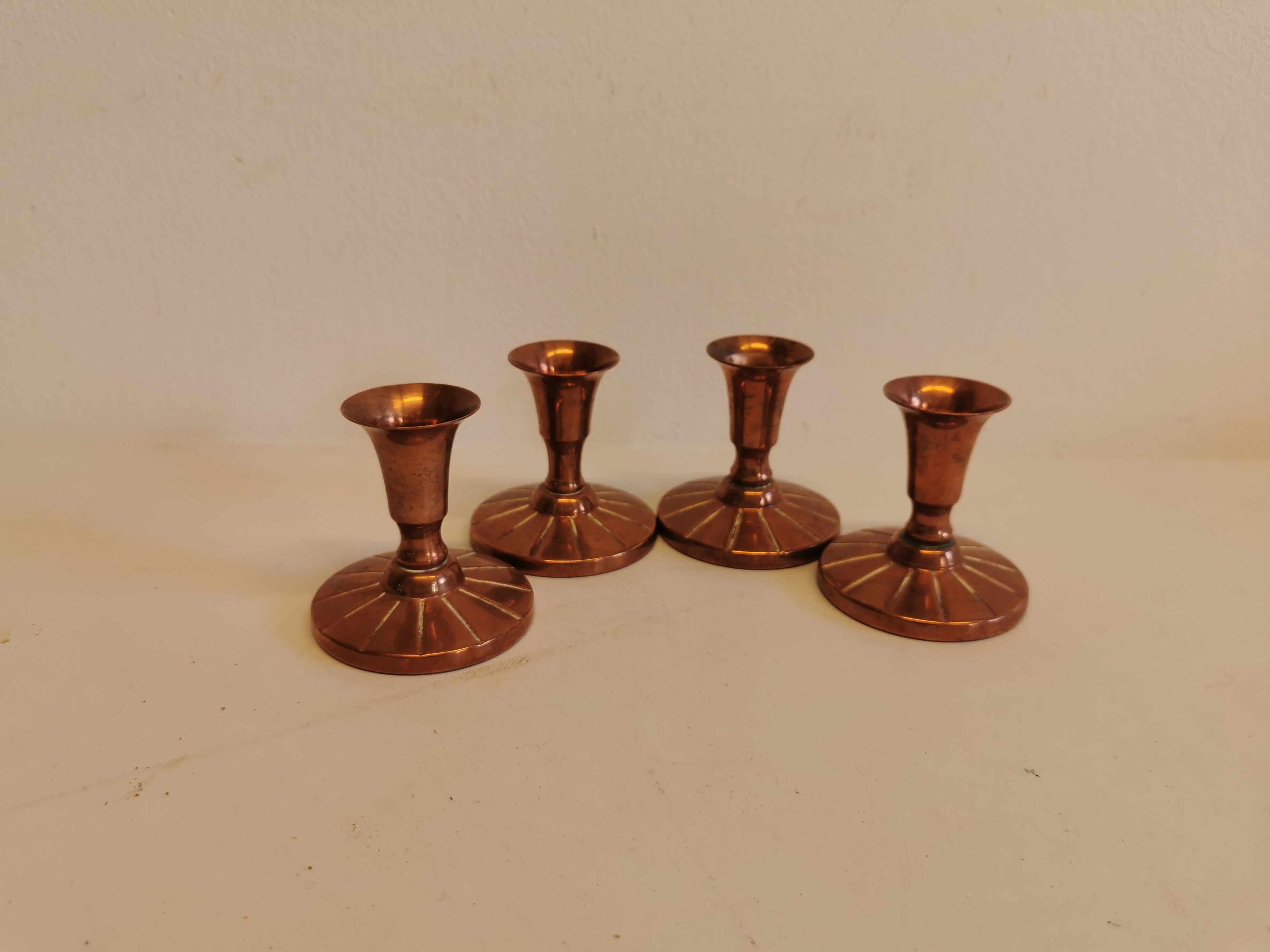 Candlesticks made of copper, Danish design, estimated from the 60s.