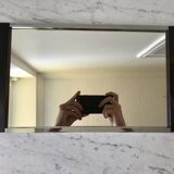 mirrored tray in chrome and wood 60s