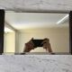mirrored tray in chrome and wood 60s