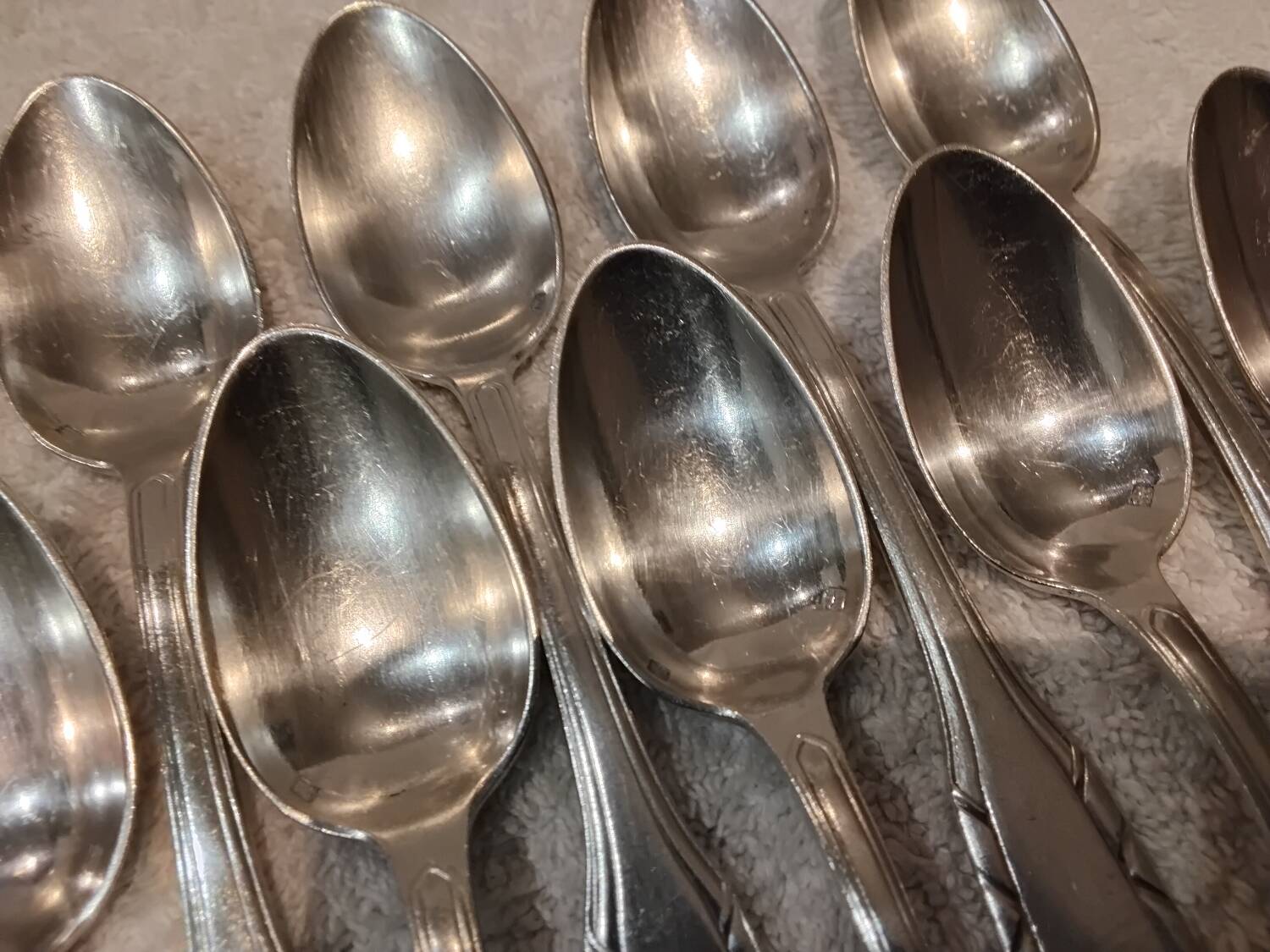 10 cuillères à café en métal argenté orfèvre SFAM style art deco