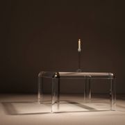 Square Lucite & Brass Coffee Table | Europe 1970s
