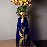 Vase Legras Cobalt gold painting
