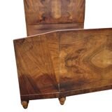 Art Deco bed in walnut and burl walnut 140x190cm
