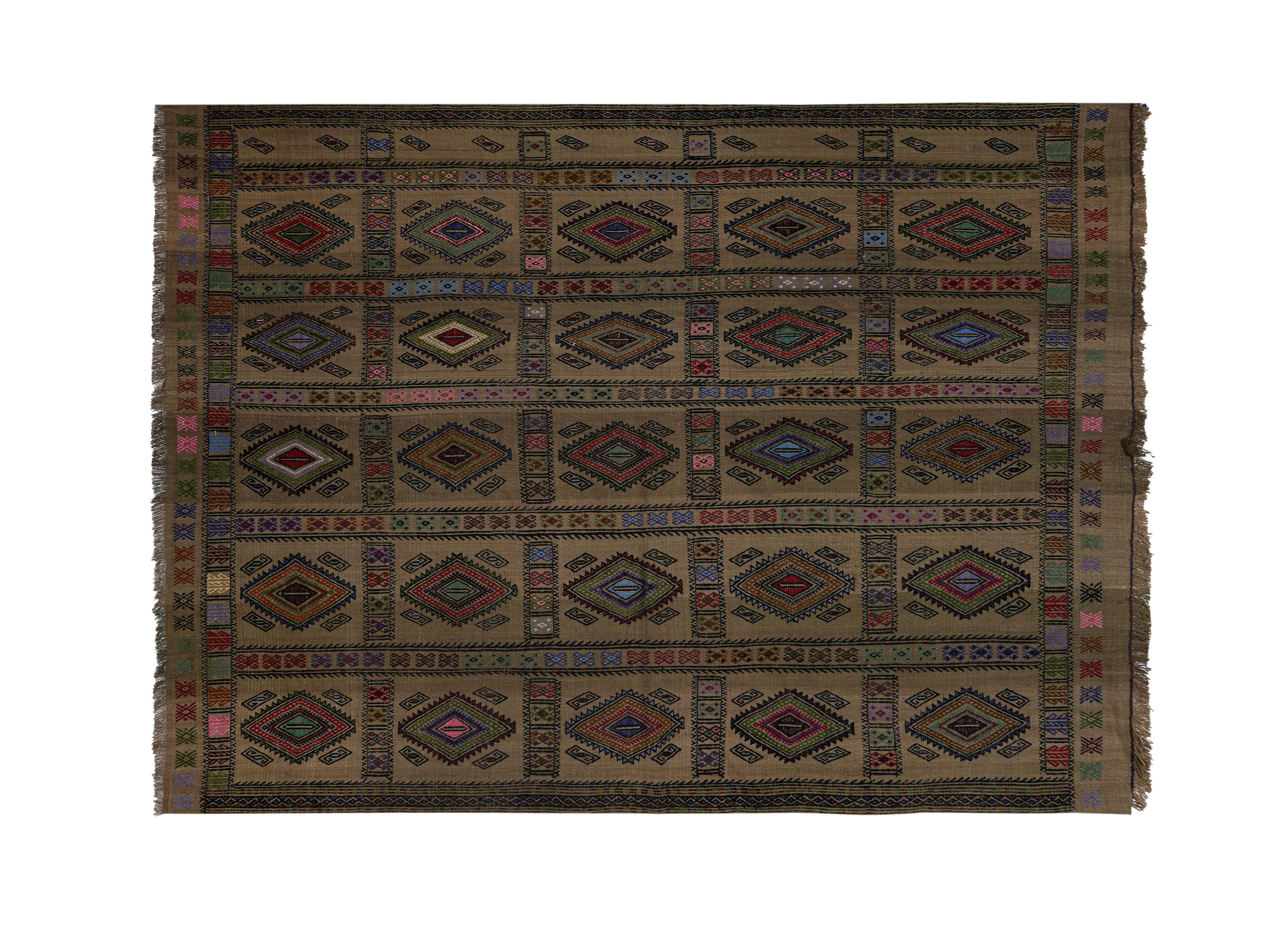 Vintage Turkish Oushak Handwoven Rug 173x236 cm