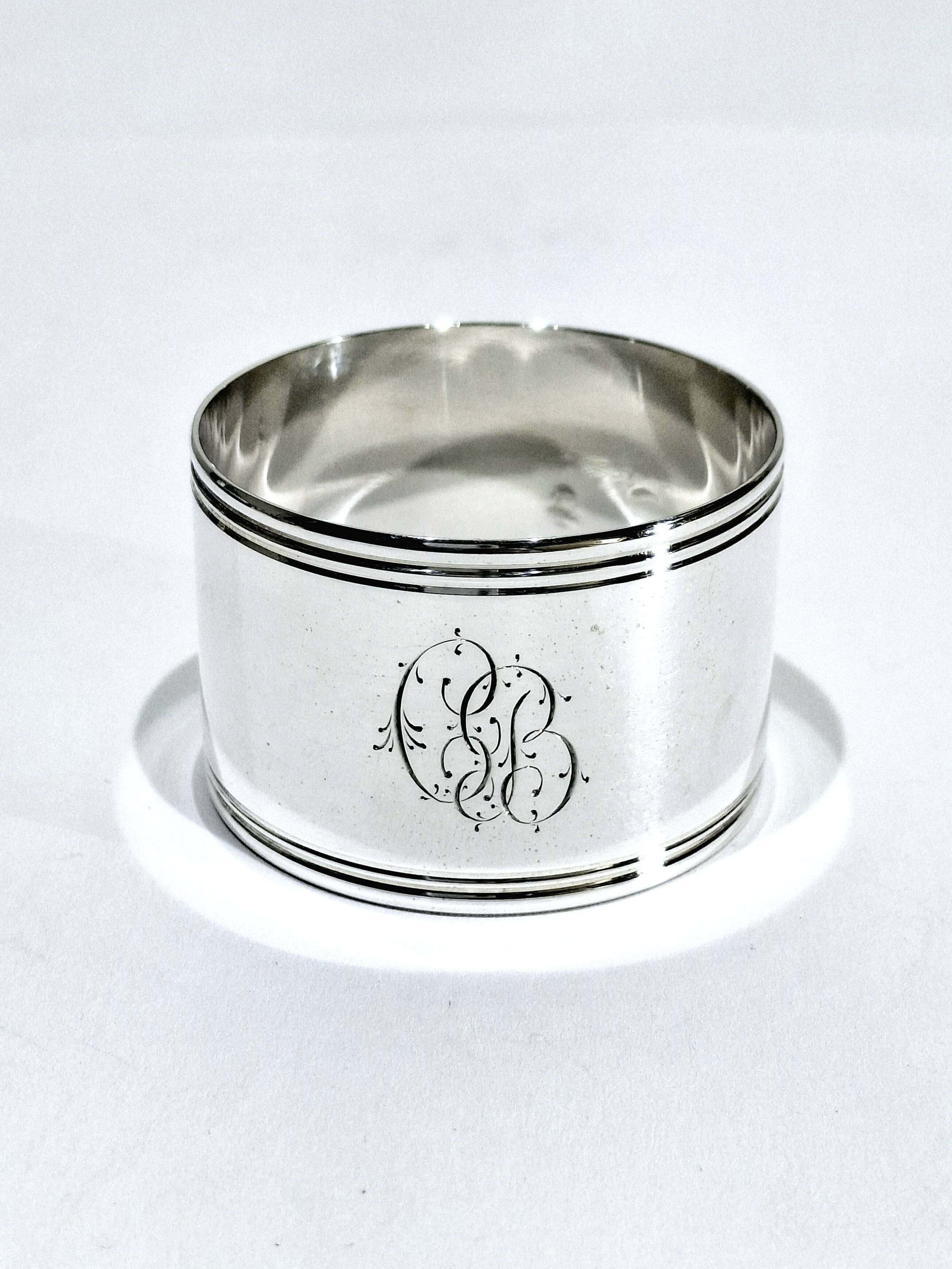 Christofle - silver napkin ring cluny model “cb”