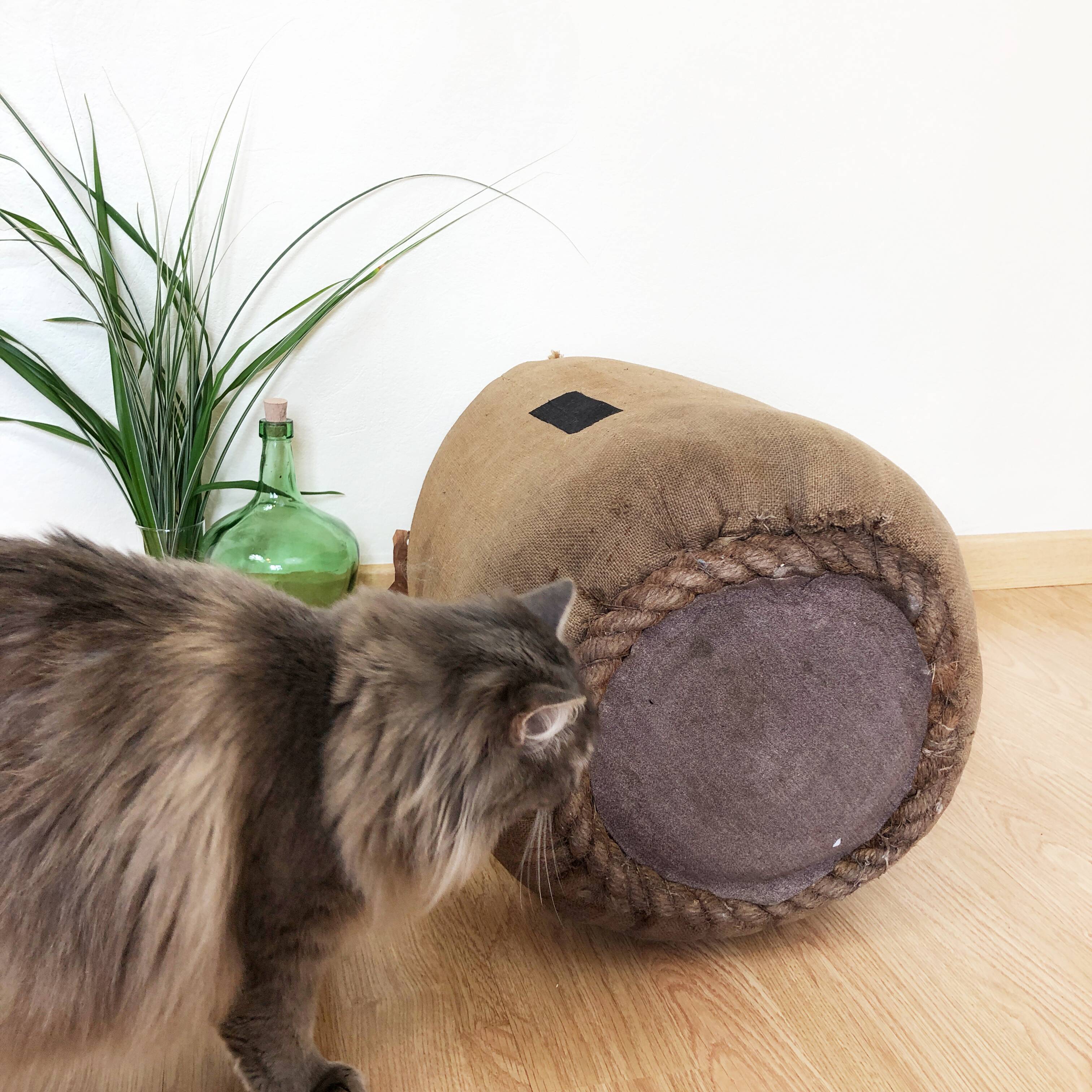 Big demijohn with burlap