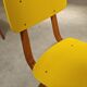 Pair of Ton Bystrice Thonet chairs in wood and yellow molded plastic