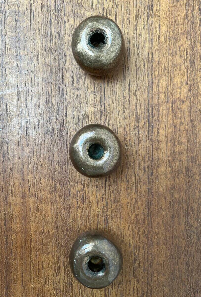 Brutalist Mid-Century Candle Holder in Bronze, 1960s, set of 6