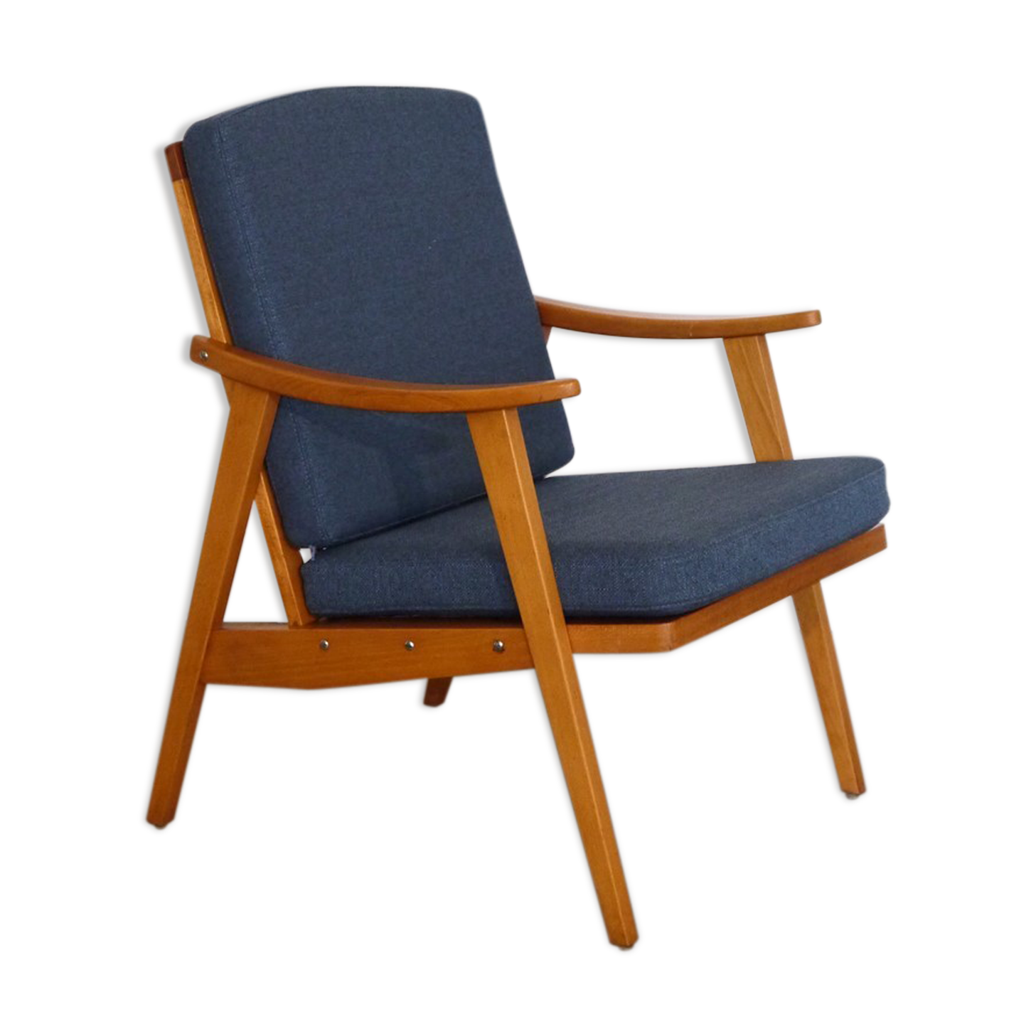 Vintage Scandinavian wooden armchair 1960