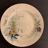 12 old polychrome flat plates Jules Vieillard Bordeaux, 19th century