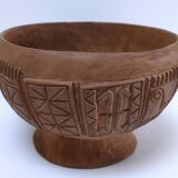 four vintage solid wood bowls