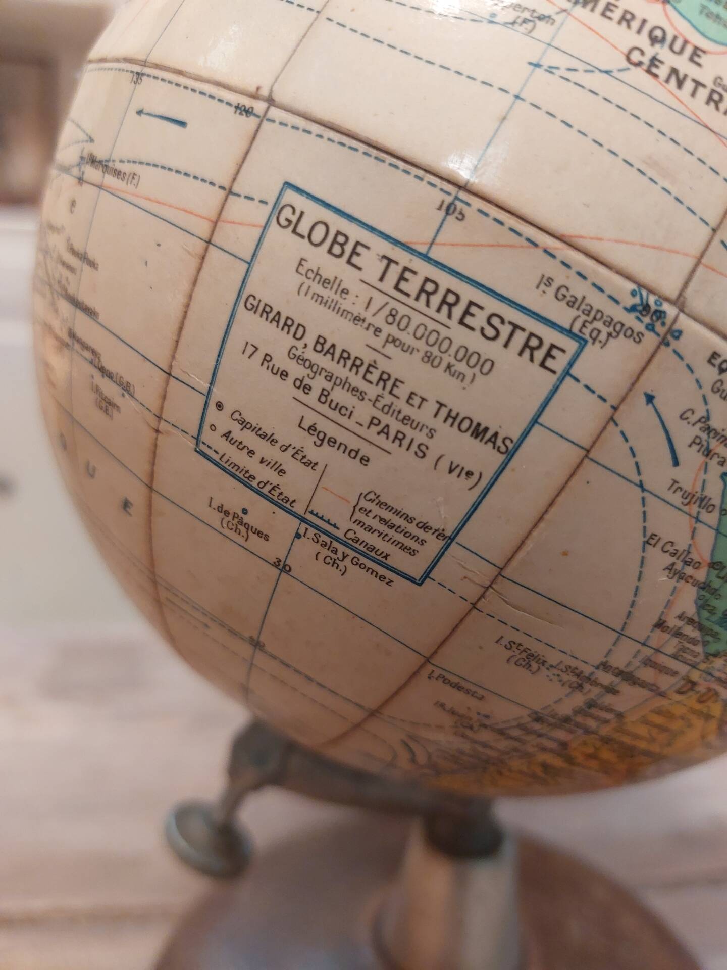 Terrestrial globe Girard 1950s/60s