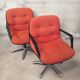 Paire de fauteuils Charles Pollock 1970 orange
