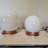 Pair of vintage globe lamps to table