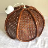 Suspension fleur rotin