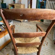 Fauteuil en paille art populaire