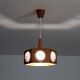 Vintage Scandinavian teak and glass pendant light 1960