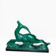 Art Deco Sculpture Gazelle in Faience - Saint-Clément - Emerald Green