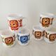 Set of 6 small Mobil Vintage coffee cups (Diameter 5.5)