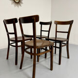 Lot de 4 chaises de bistrot thonet années 50 vintage bois
