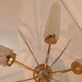 Vintage chandelier 5 brass and vere fires