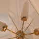 Vintage chandelier 5 brass and vere fires