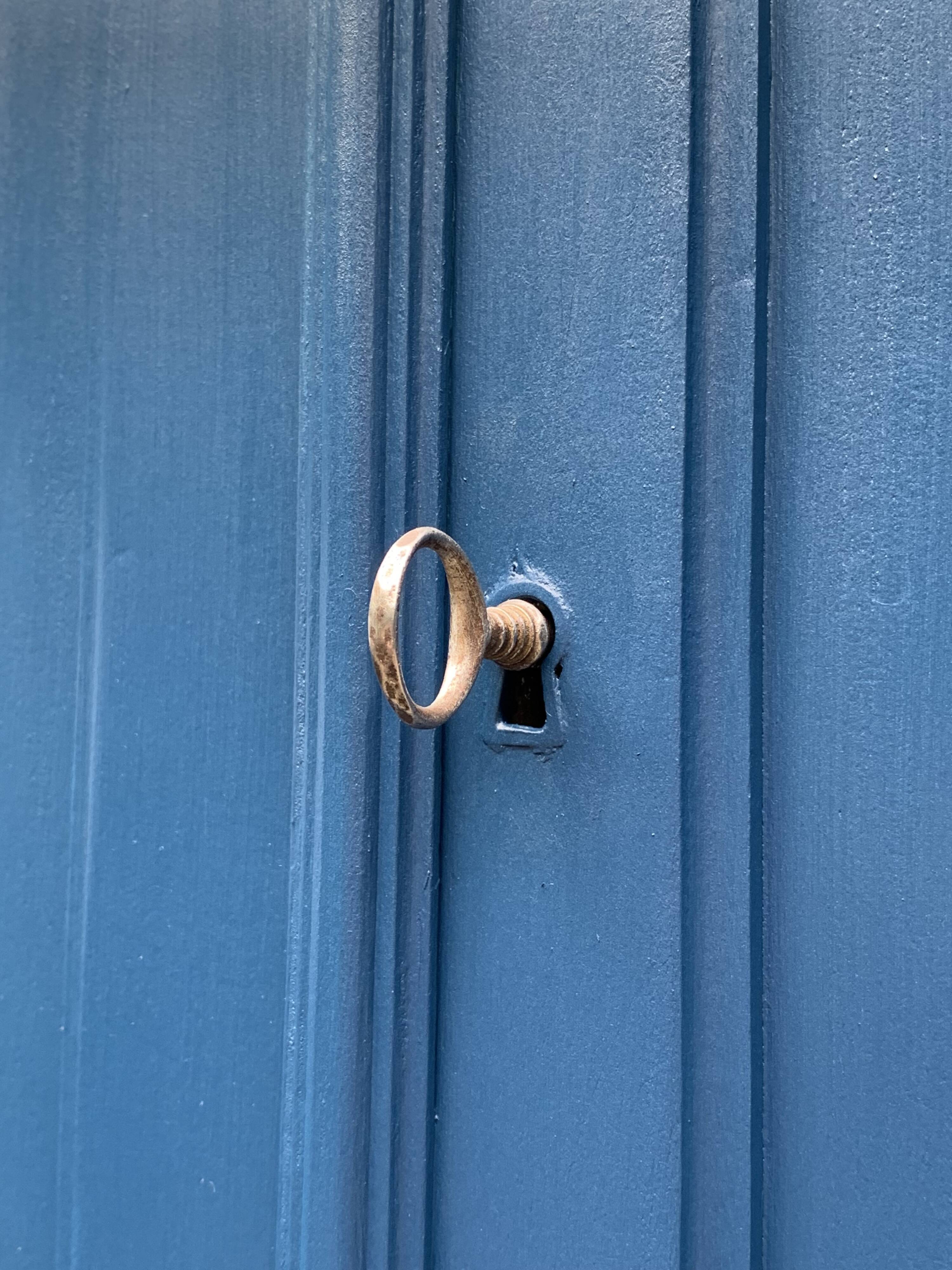 1940s Parisian blue paneled wardrobe