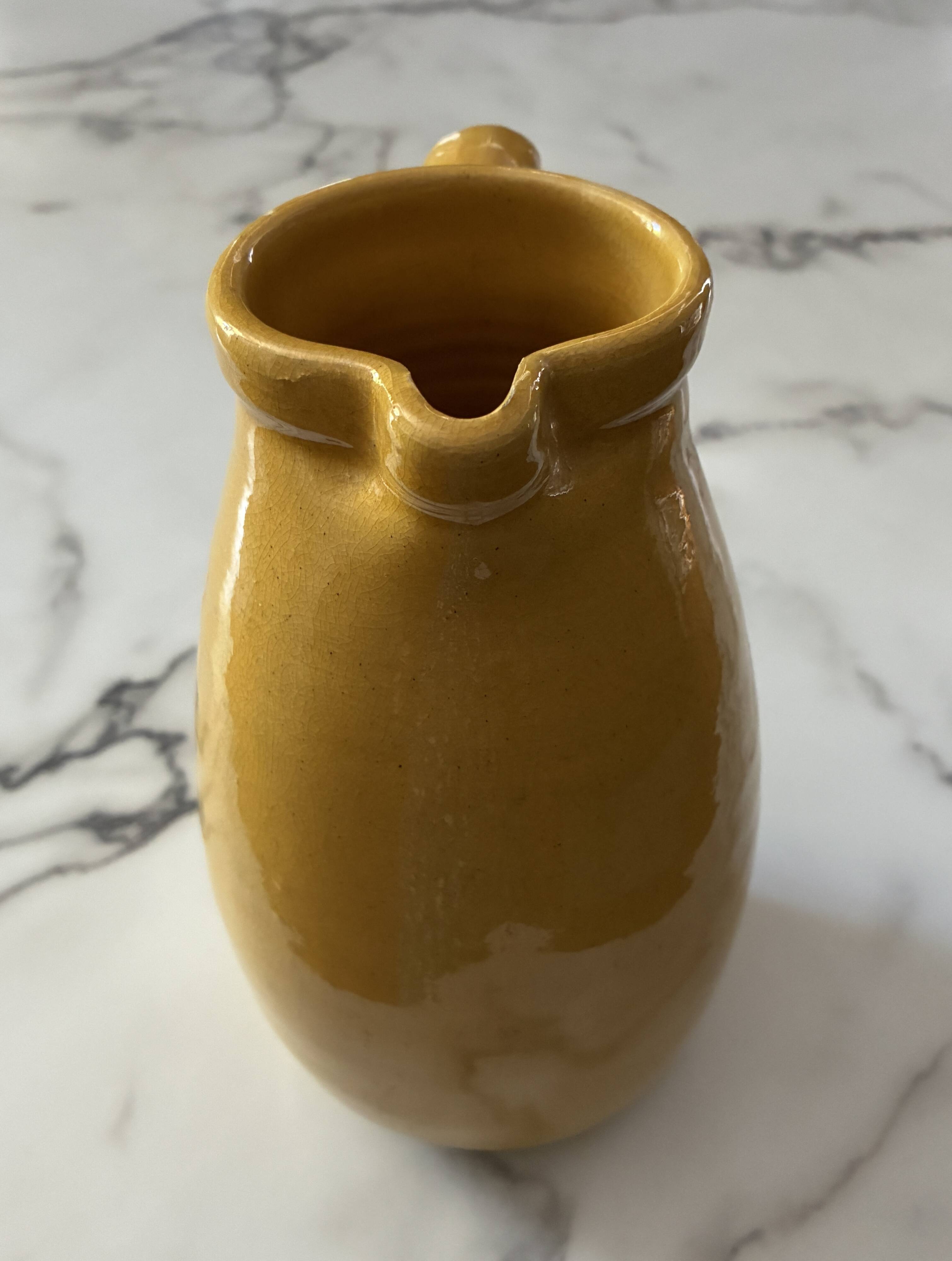 Glazed terracotta jug