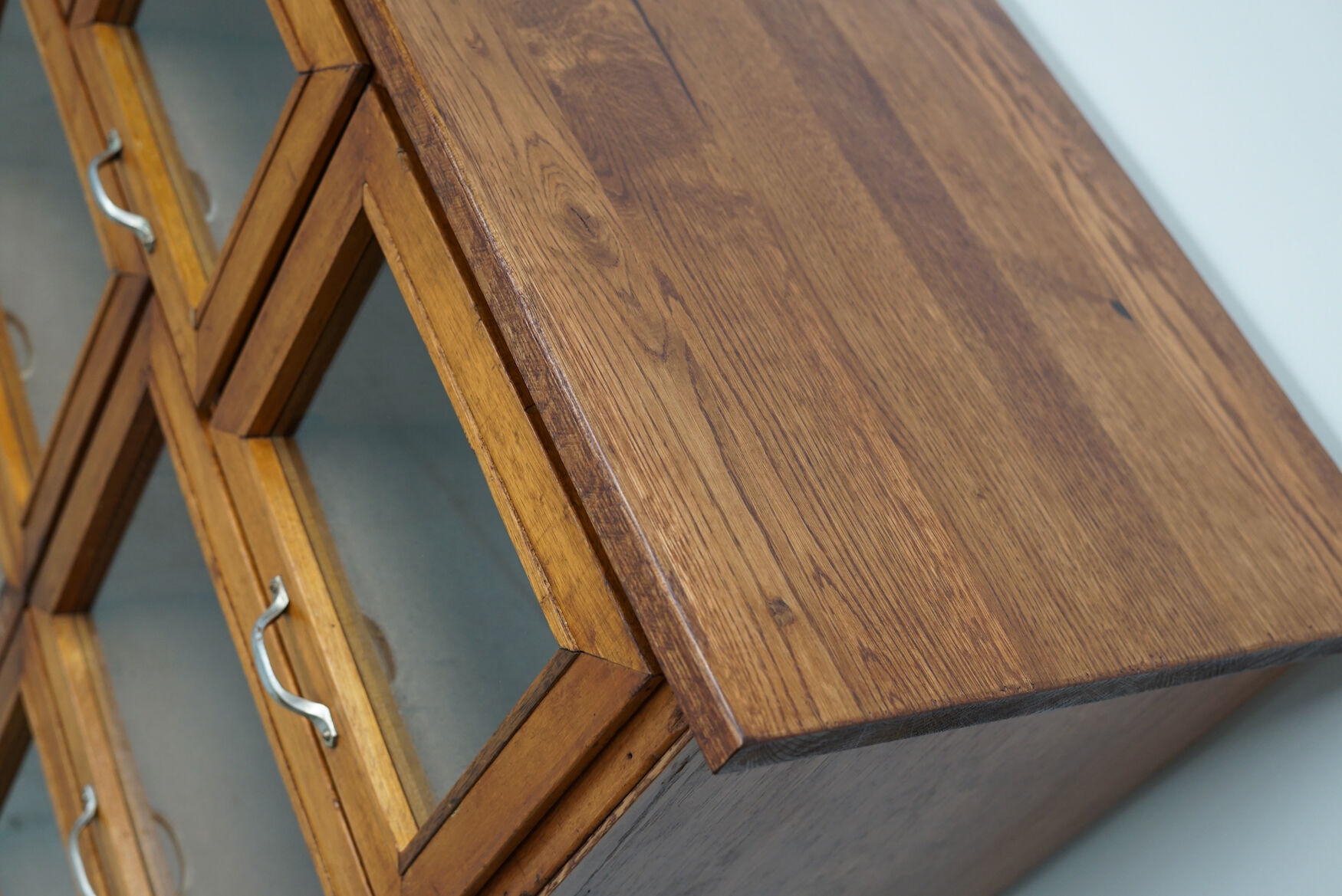 Vintage oak haberdashery cabinet / display cabinet, Netherlands, 1950s