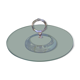 Glass and silver metal top