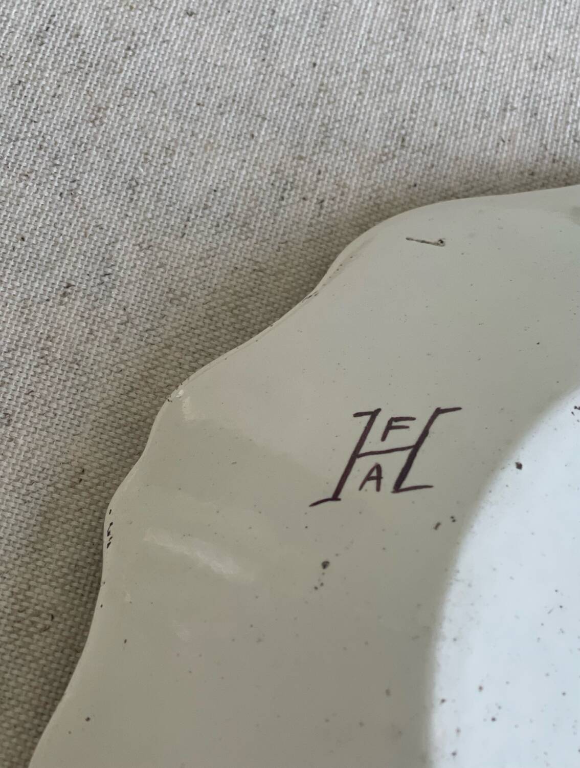 9 mismatched blue ironstone plates