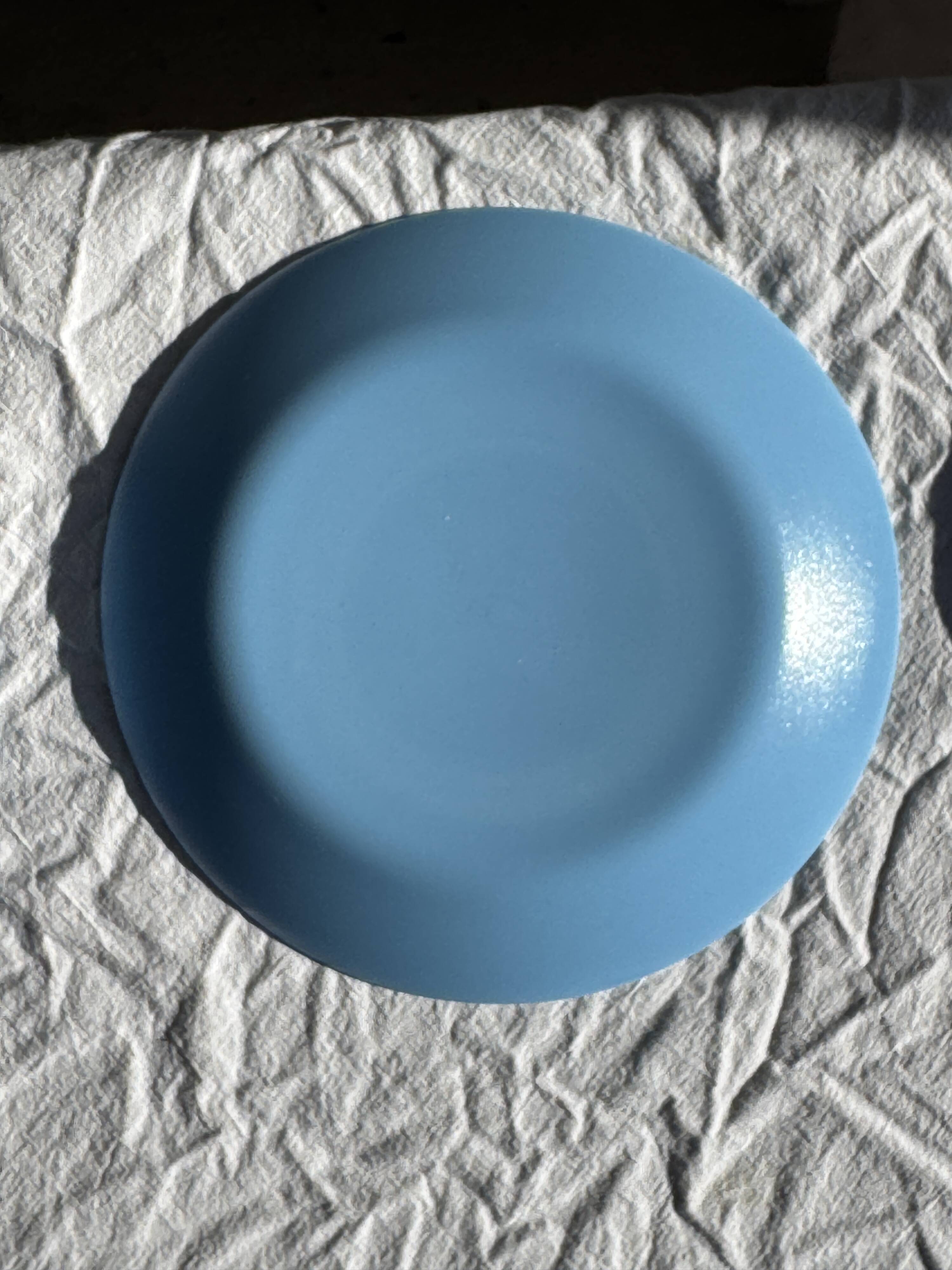 Set of 6 vintage blue dessert plates D18 (1)