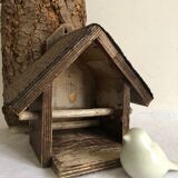 Bird feeder, garden in winter