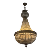 Bronze and glass hot air balloon chandelier, Empire style