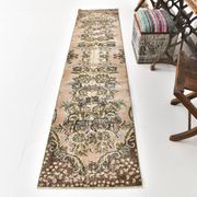 2x9 Rug For Floral Green Turkish Vintage Runner Rug, 64x279Cm SKU 24965